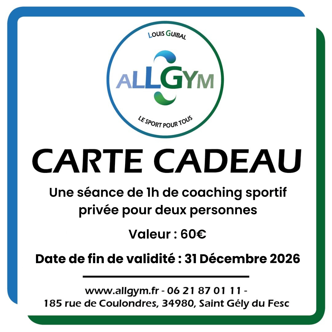 1 séance de coaching sportif pour deux à Allgym